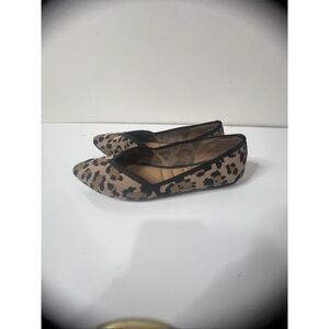 Joie Leopard Print Ballet Flat Knit pointed Toe Shoes Sz 8